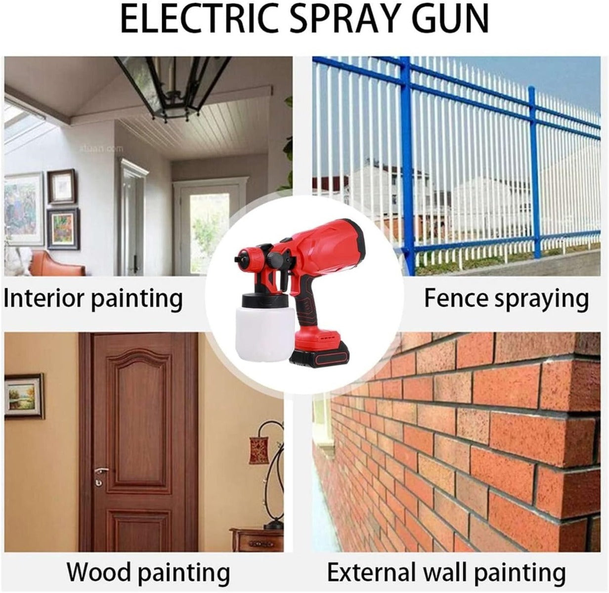 Pistola a spruzzo elettrica a batteria vernice 800 ml 48v