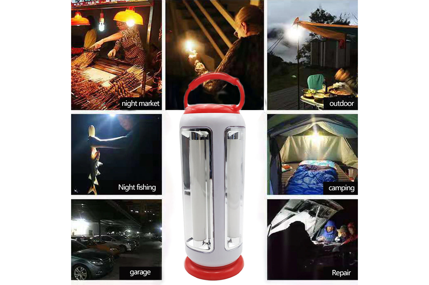 Torcia led emergenza ricaricabile luce fredda lampada campeggio portatile