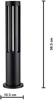Lampioncino da Giardino 12W LED per Esterni, Moderno, Nero