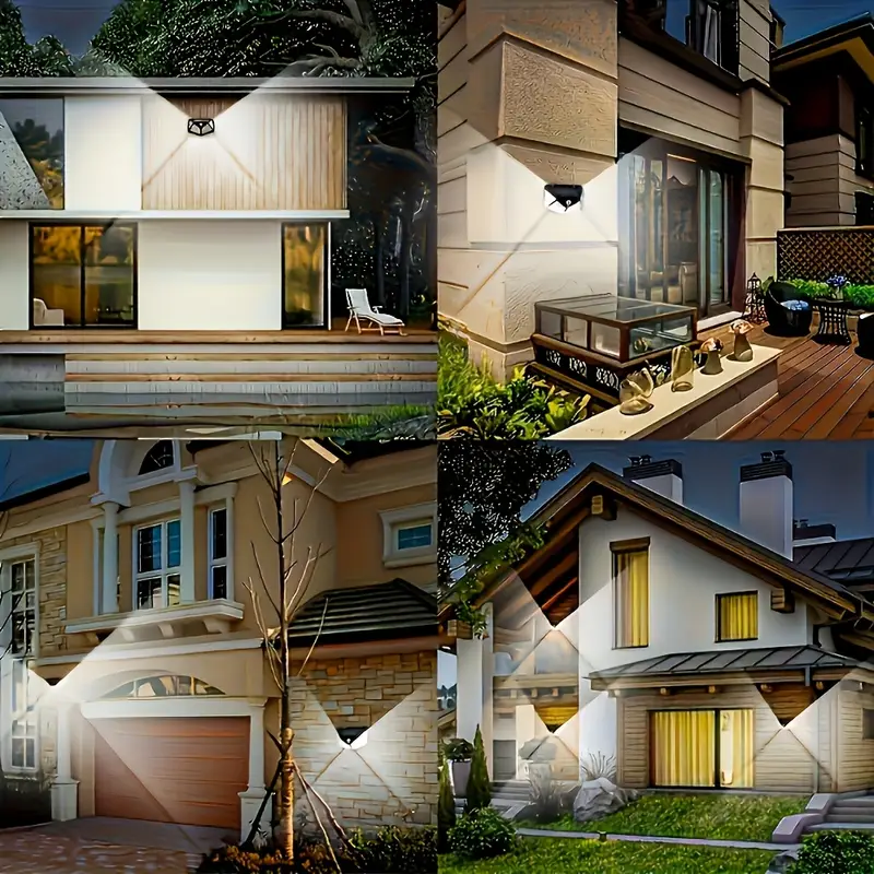 🌞 Kit 6 Luci Solari a LED con Sensore di Movimento – 100 LED, IP65, Copertura 270°