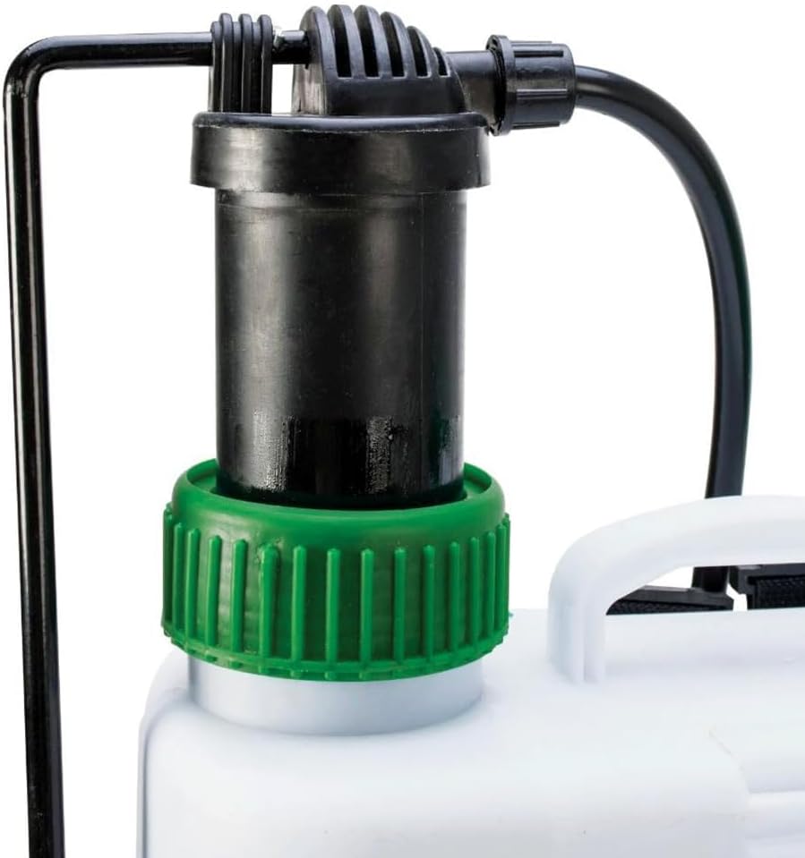 Pompa a Pressione Manuale per Giardinaggio, Serbatoio 16 Litri, Nebulizzatore a Spalla con 3 Ugelli Intercambiabili, Valvola di Sfiato, Leva Erogatrice e Tappo con Filtro