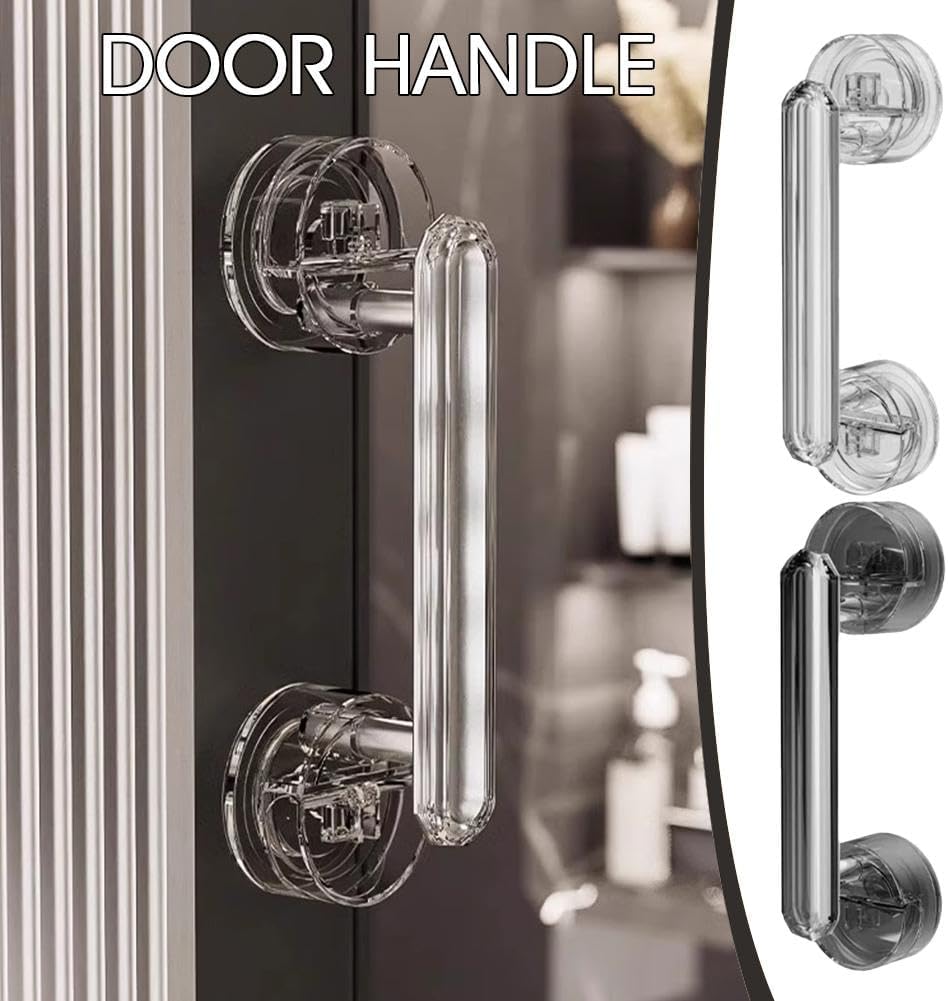 Maniglia a Ventosa Diamantata per Porta e Vetro, Senza Foratura - Design Ergonomico e Potente Adesione