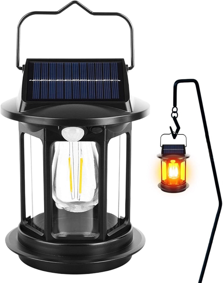 Lanterna Solare Ricaricabile da Campeggio | Luce LED Portatile con Sensore di Movimento e Modalità Regolabili
