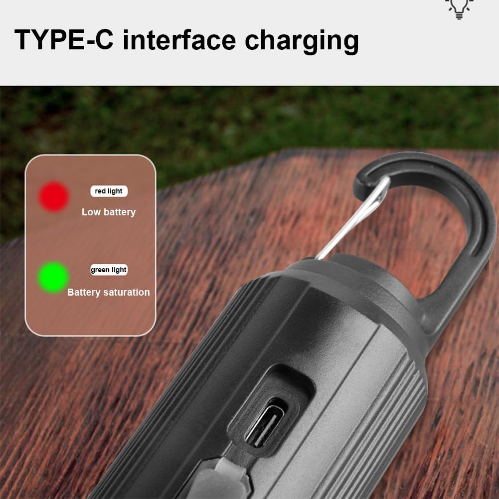 Lanterna da Campeggio Portatile a LED – Ricarica Solare e USB, Impermiabile, 4 Modalità di Illuminazione
