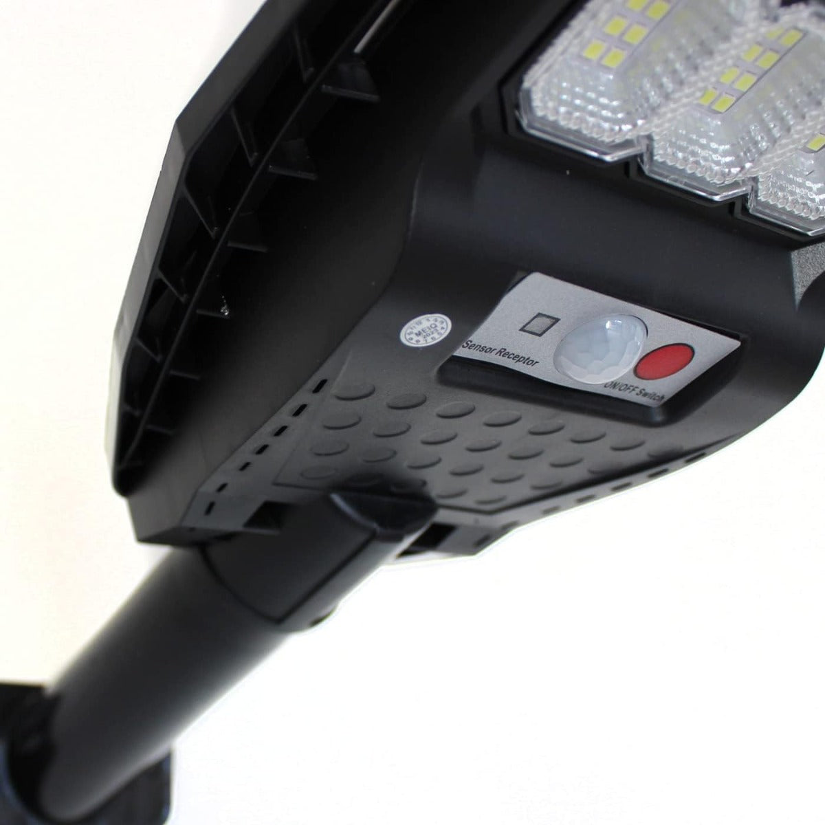 Lampione Solare LED Esterno 200W con Palo, Sensore di Movimento e Telecomando - 144 LED, IP65 Impermeabile