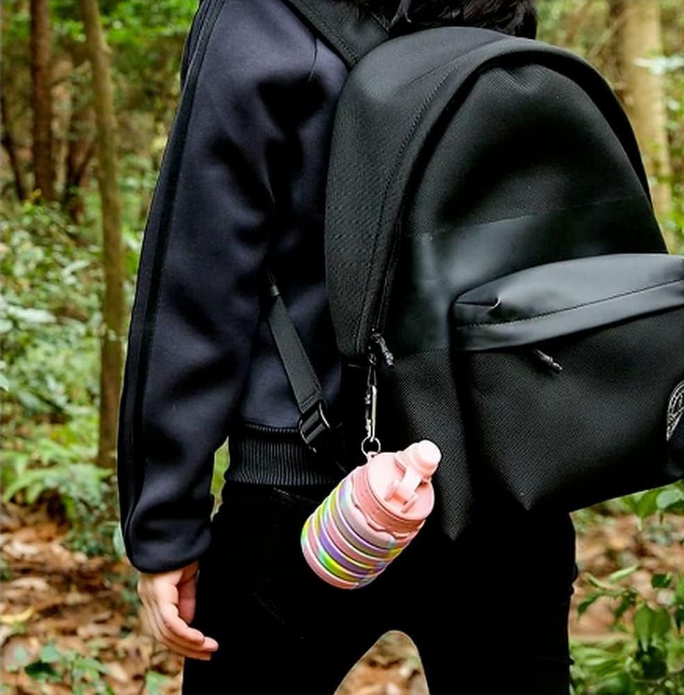 Borraccia Pieghevole in Silicone da 500 ml – Ideale per Attività all’Aperto, Viaggi, Ciclismo ed Escursionismo