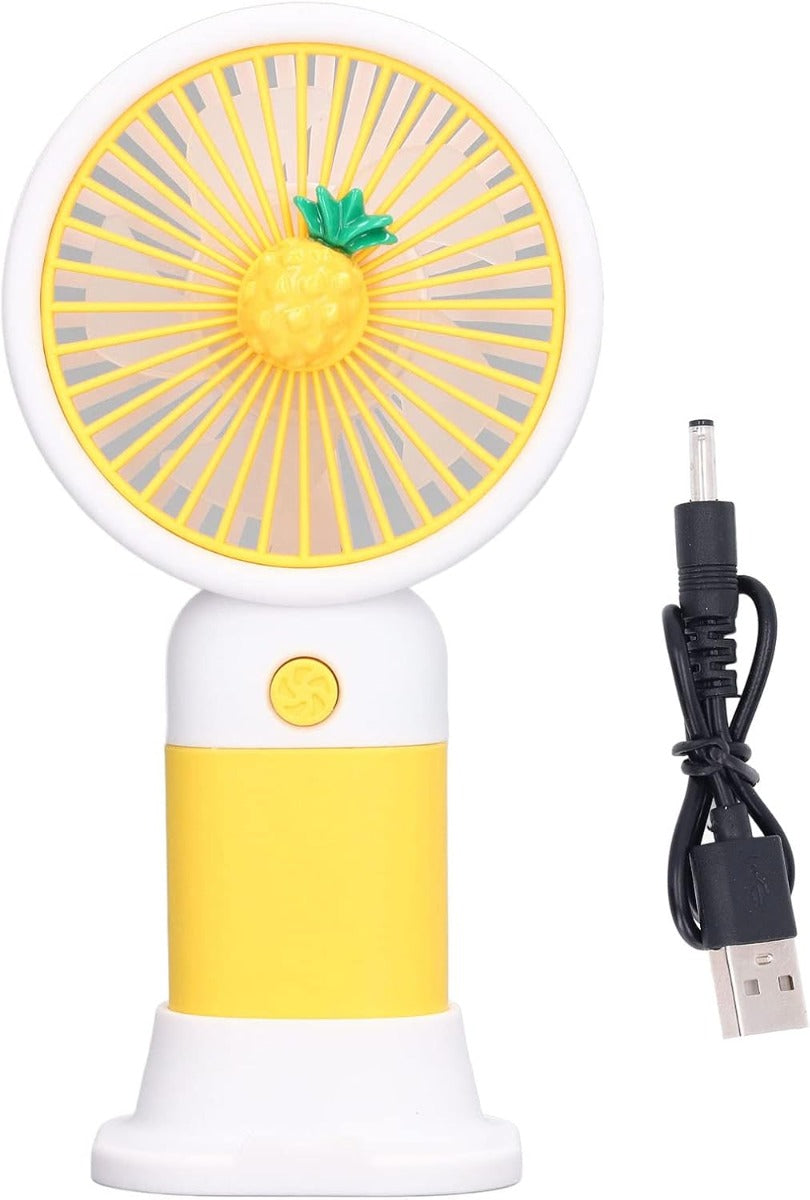 Ventilatore Portatile Ricaricabile con Supporto per Telefono – Mini Ventilatore da Tavolo, Cavo USB Incluso, Perfetto per Casa, Ufficio e Viaggi