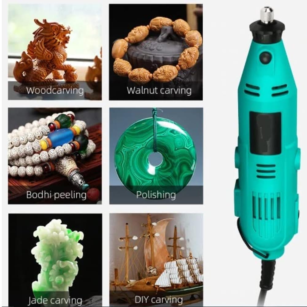 Mini Smerigliatrice Elettrica 180W con Velocità Regolabili e Valigetta 211 accessori - Utensile Rotativo per Bricolage e Fai da Te
