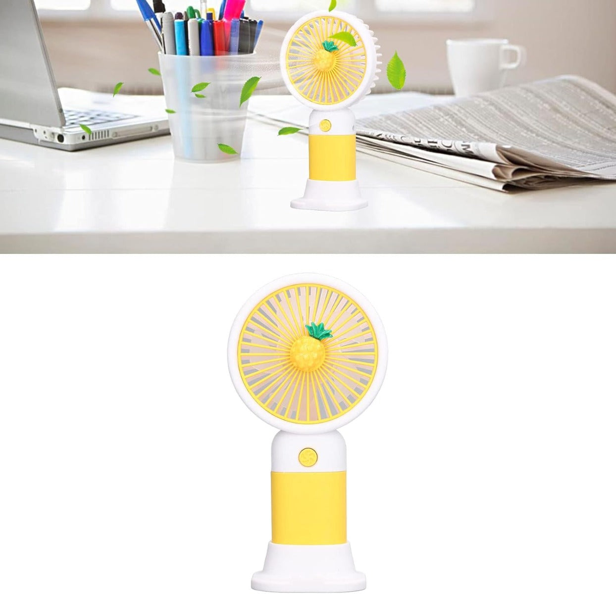 Ventilatore Portatile Ricaricabile con Supporto per Telefono – Mini Ventilatore da Tavolo, Cavo USB Incluso, Perfetto per Casa, Ufficio e Viaggi