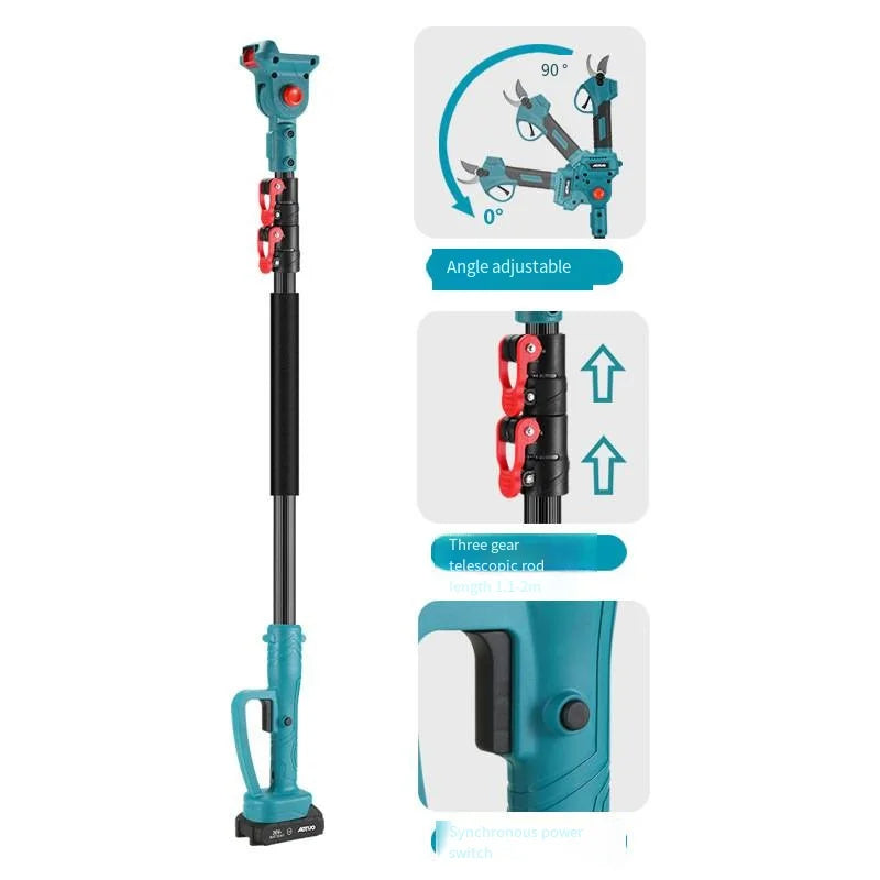 Kit Potatura 3 in 1 Professionale: Mini Motosega + Forbice Cesoia a Batteria con Asta Telescopica