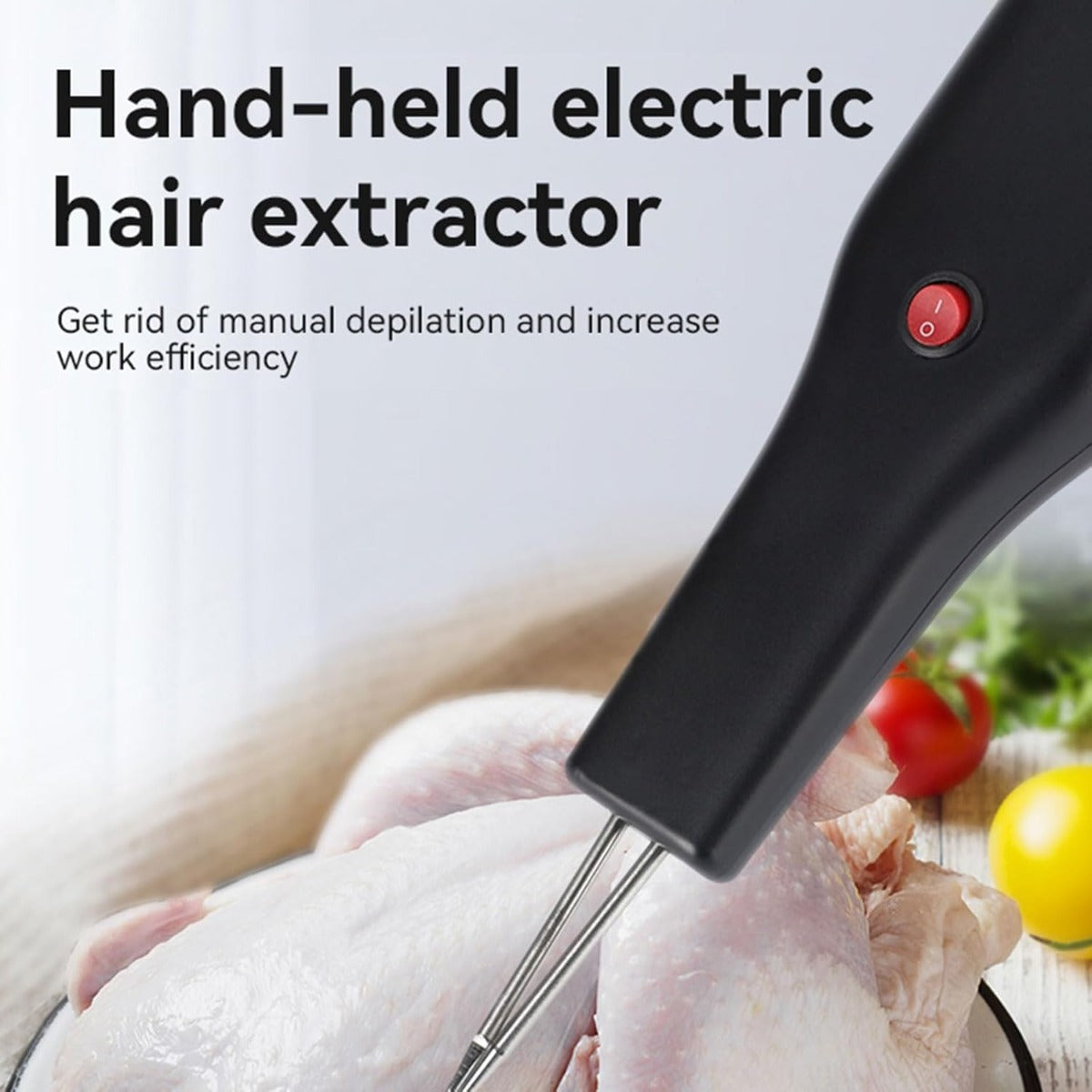 Depilatore Elettrico per Pollame - Batteria al Litio 12V, 120W, Cono in Acciaio Inossidabile, Impugnatura Ergonomica