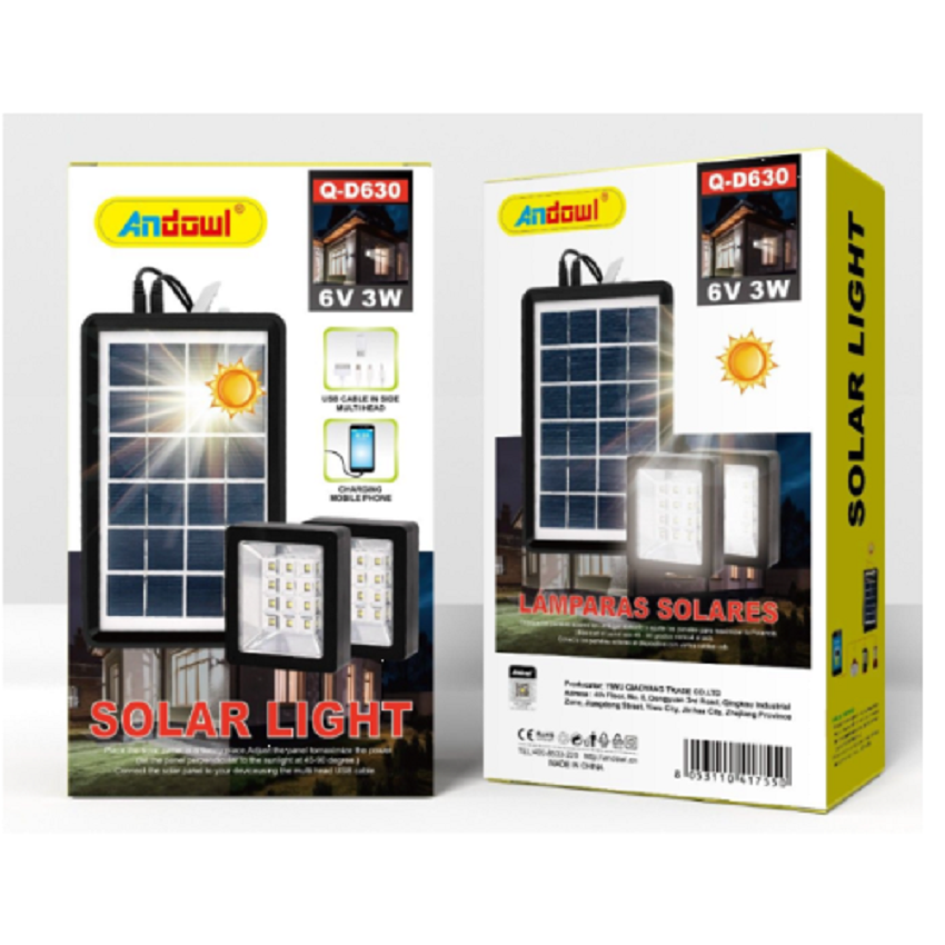 Kit pannello di energia solare doppio Andowl Q-D630 6V 3W 2 in 1
