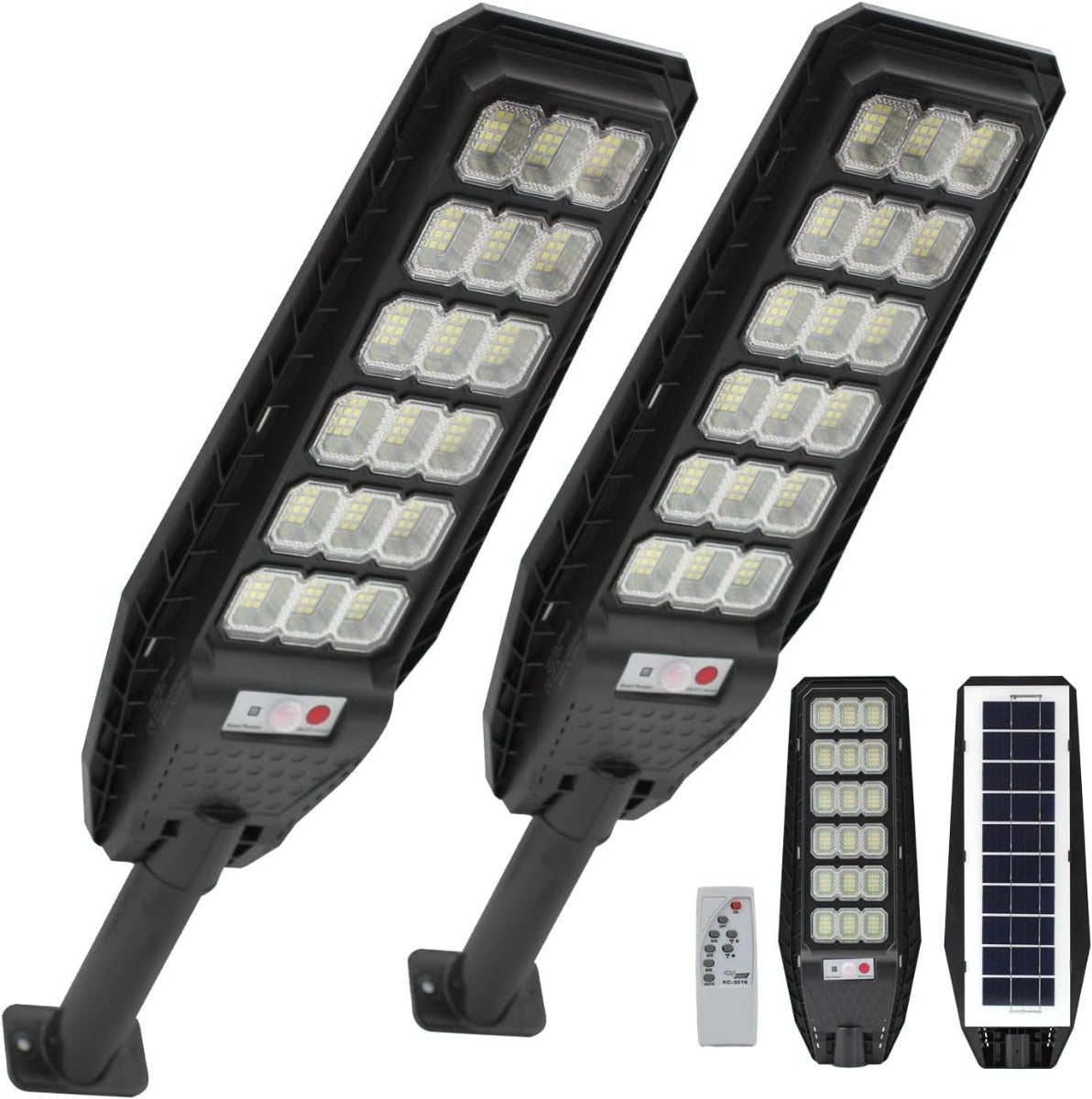 Lampione Solare LED Esterno con Staffa - 400W, 216 LED, Telecomando e Sensore di Movimento
