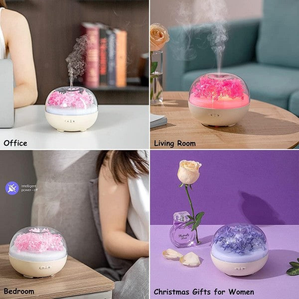 Diffusore oli essenziali fiori eterni ultrasuoni umidificatore usb 7 luci led