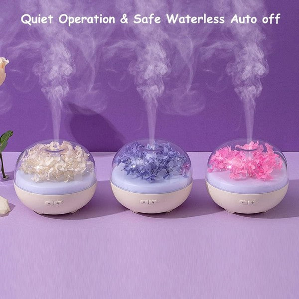 Diffusore oli essenziali fiori eterni ultrasuoni umidificatore usb 7 luci led
