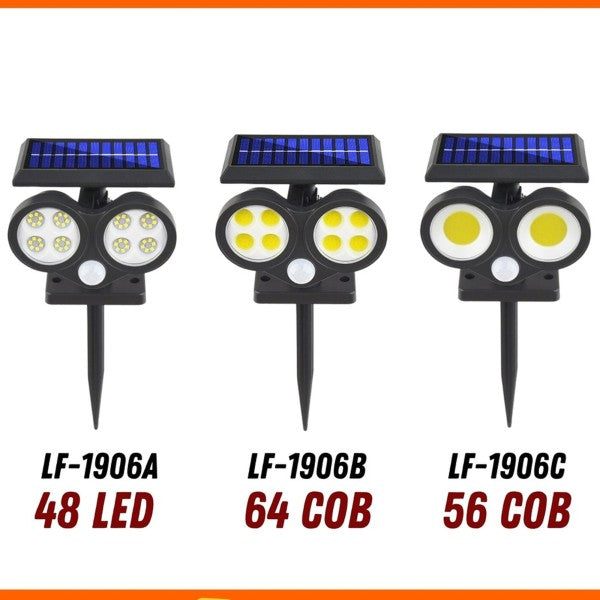 Faretto solare da esterno a led cob lampada da parete applique impermeabile ip65