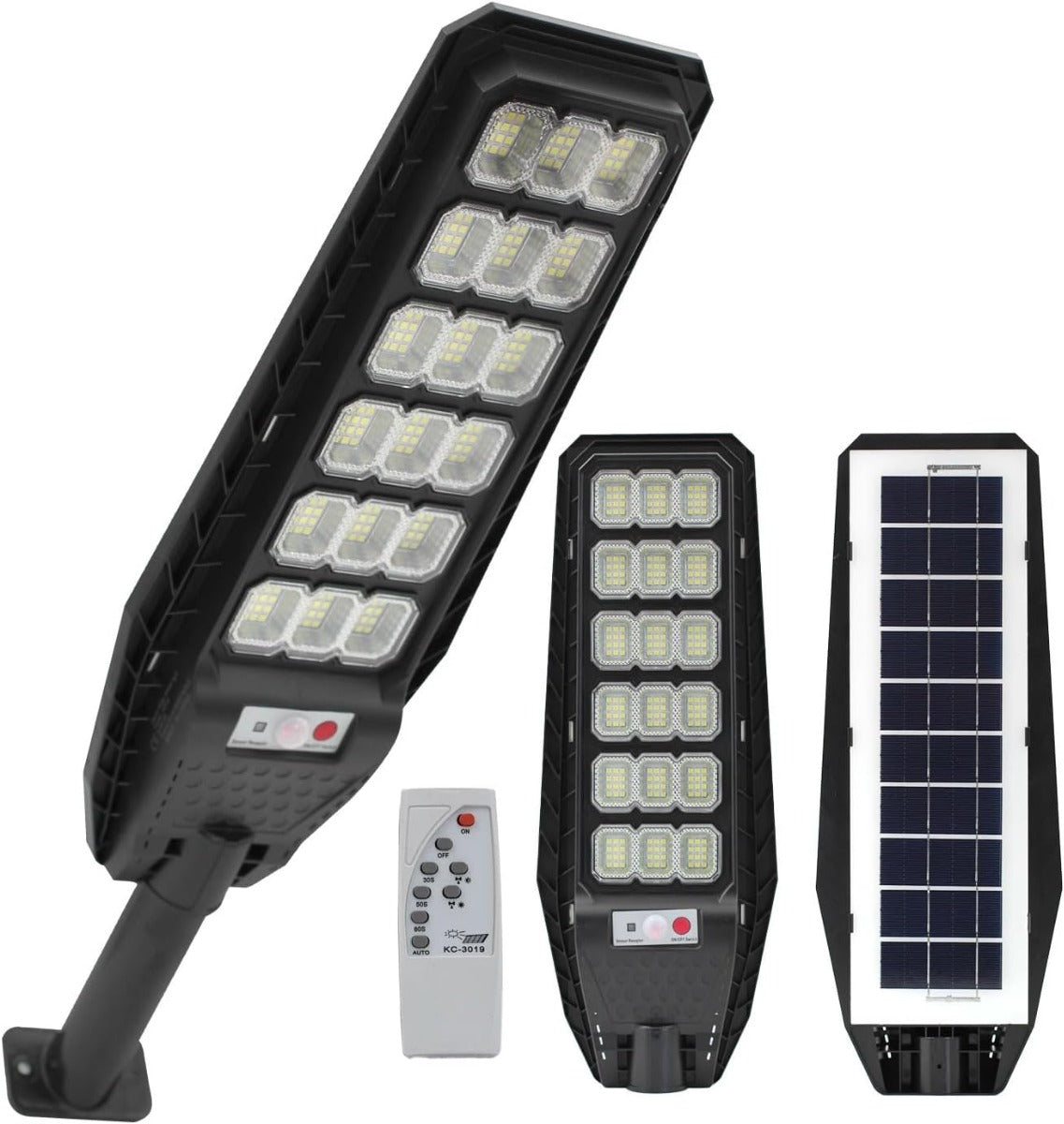 Lampione Solare LED Esterno con Staffa - 400W, 216 LED, Telecomando e Sensore di Movimento