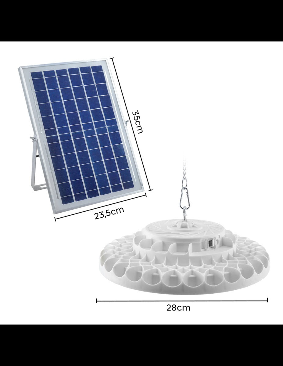 Plafoniera Solare 200W con 156 LED, Telecomando e IP66: Illuminazione Potente ed Eco-Sostenibile