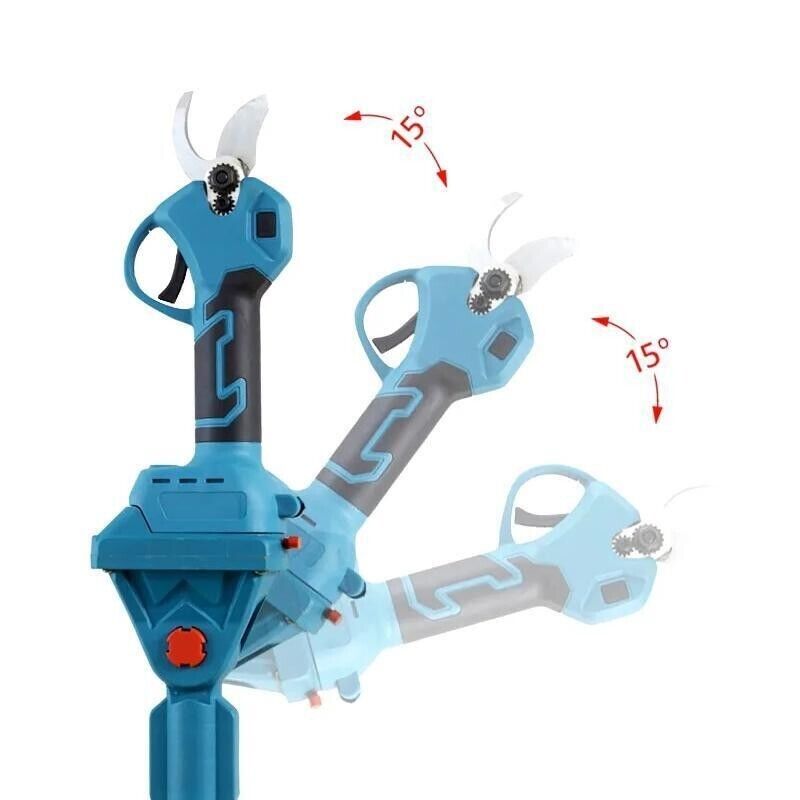 Kit potatura a batterie forbice cesoie con 2 batterie e motosega 6" con asta telescopica
