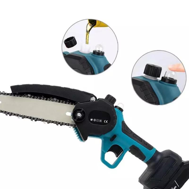 Mini Motosega – Sega a Catena Elettrica Portatile con 2 Batterie 88W e Barre Intercambiabili da 6 e 8 Pollici, Ideale per il Taglio del Legno, Potatura e Giardinaggio