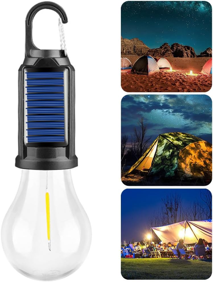 Lanterna da Campeggio Portatile a LED – Ricarica Solare e USB, Impermiabile, 4 Modalità di Illuminazione