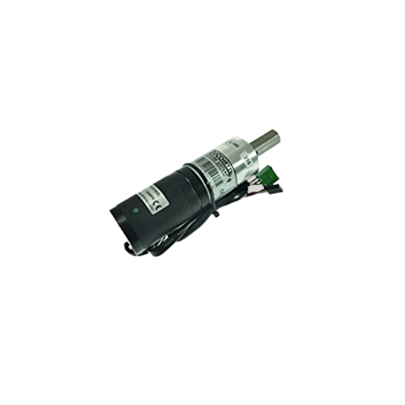 motore ruota a spazzole Zucchetti per Ambrogio L200 L300 modello 321_A0106_00.3 su sfondo bianco