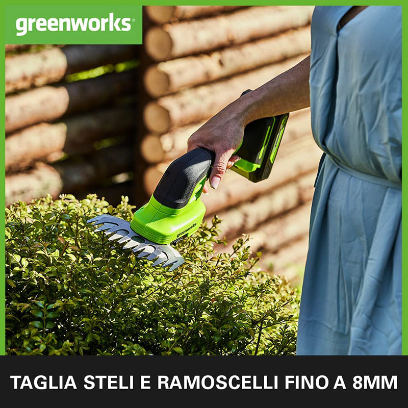 Greenworks G24SHTK2 Decespugliatore e Tagliaerba 2-in-124V -2 IN 1- 2.0AH più 24V DVT, Micro Caricabatt., 0.5AGWM1600607VA