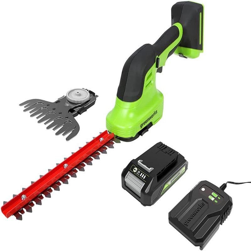 Greenworks G24SHTK2 Decespugliatore e Tagliaerba 2-in-124V -2 IN 1- 2.0AH più 24V DVT, Micro Caricabatt., 0.5AGWM1600607VA
