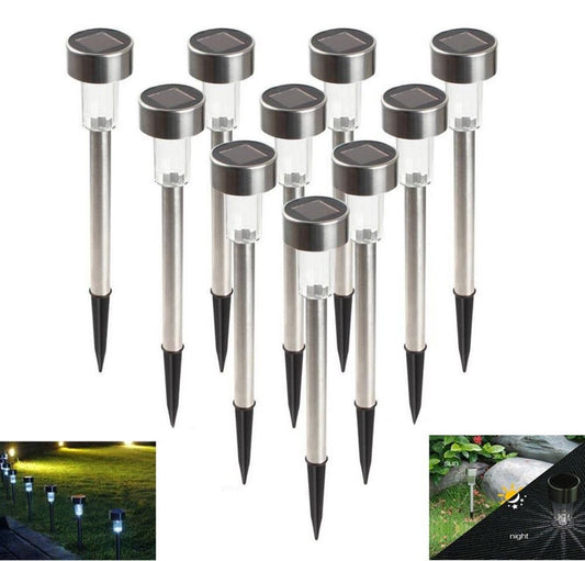 12 PEZZI Faretto led picchetto luce ricarica energia solare esterno giardino