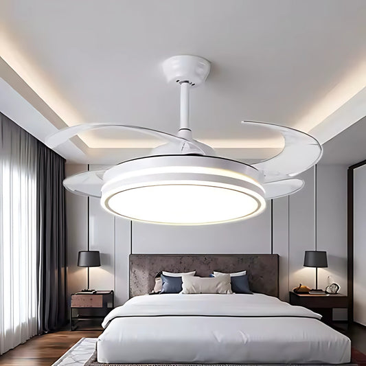 💡 Ventilatore da Soffitto LED 42" – Pale Retrattili, Luce Dimmerabile 4600 Lumen, 6 Velocità + Telecomando
