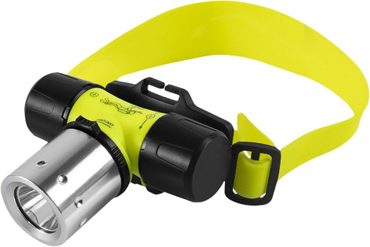 Faro Subacqueo Ricaricabile per Immersioni - Torcia Subacquea con Fascia Regolabile e Illuminazione Duratura per Avventure Subacquee
