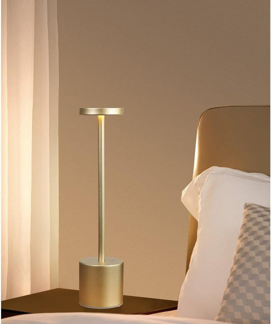 Lampada da Tavolo Ricaricabile LED Touch Sensor, 3 Livelli di Luminosità Regolabili, Design Moderno con Batteria da 1800 mAh (oro)