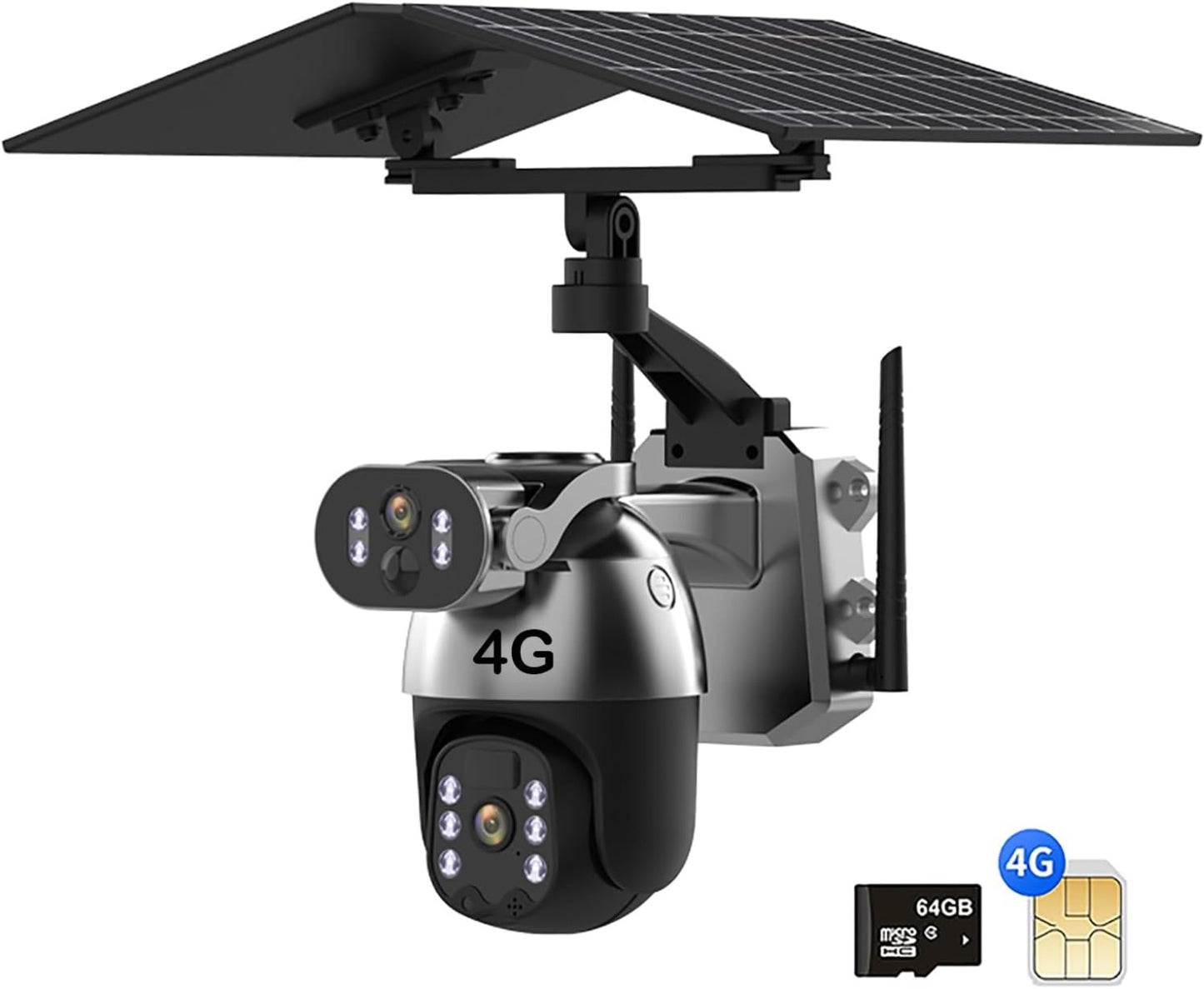 Telecamera Solare a Doppio Obiettivo F33 - 10x Zoom, 8K HD, IP65, Wireless per Esterni