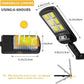 🌞 Faro Lampione Stradale LED Solare – 120 COB, Sensore di Movimento, Telecomando, IP65