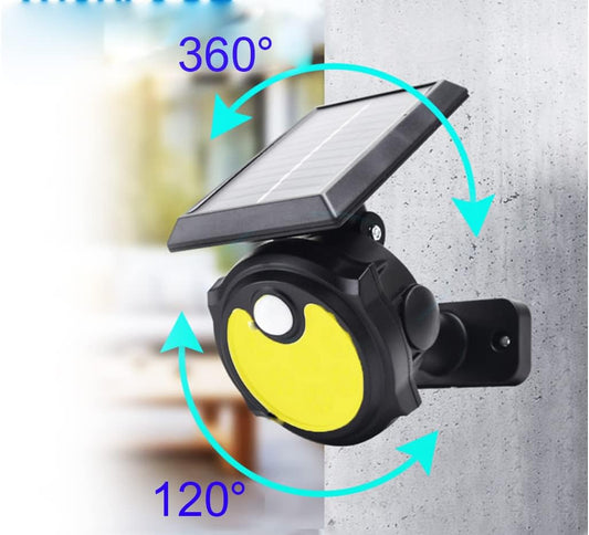 Faretto Solare da Giardino TE-B0391 con 56 LED COB, Luce Fredda e Sensore di Movimento
