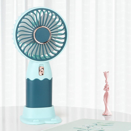 Ventola da Viaggio con Supporto per Telefono – Mini Ventilatore da Scrivania Portatile, Compatto, Rinfrescante per Casa e Ufficio