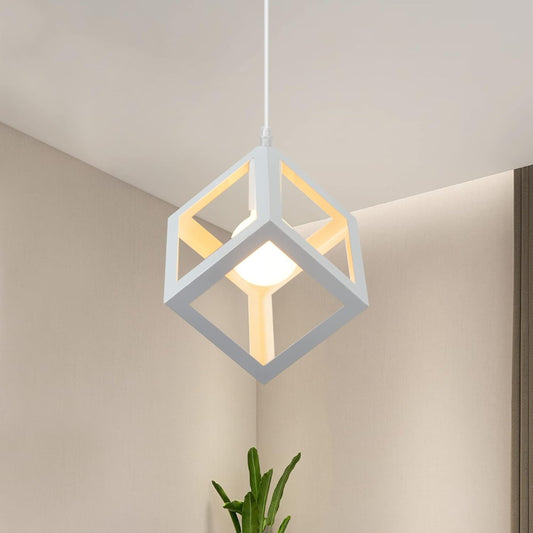 Lampadario a Sospensione Vintage Industriale | Design a Cubo Geometrico 🧊💡