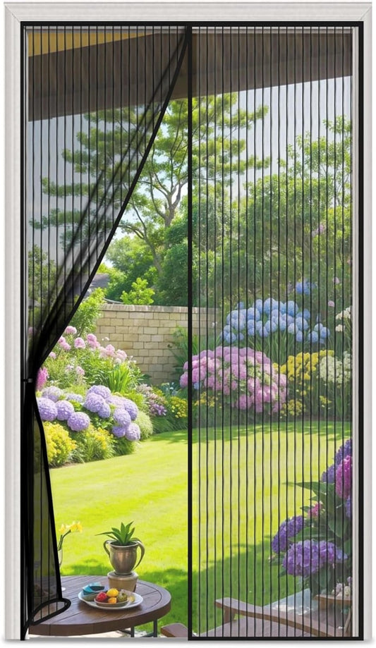 Zanzariera Magnetica per Porta 120 x 240 cm – Tenda Anti-Insetti con Chiusura Automatica Magnetica, Rete in Poliestere Resistente – Nero