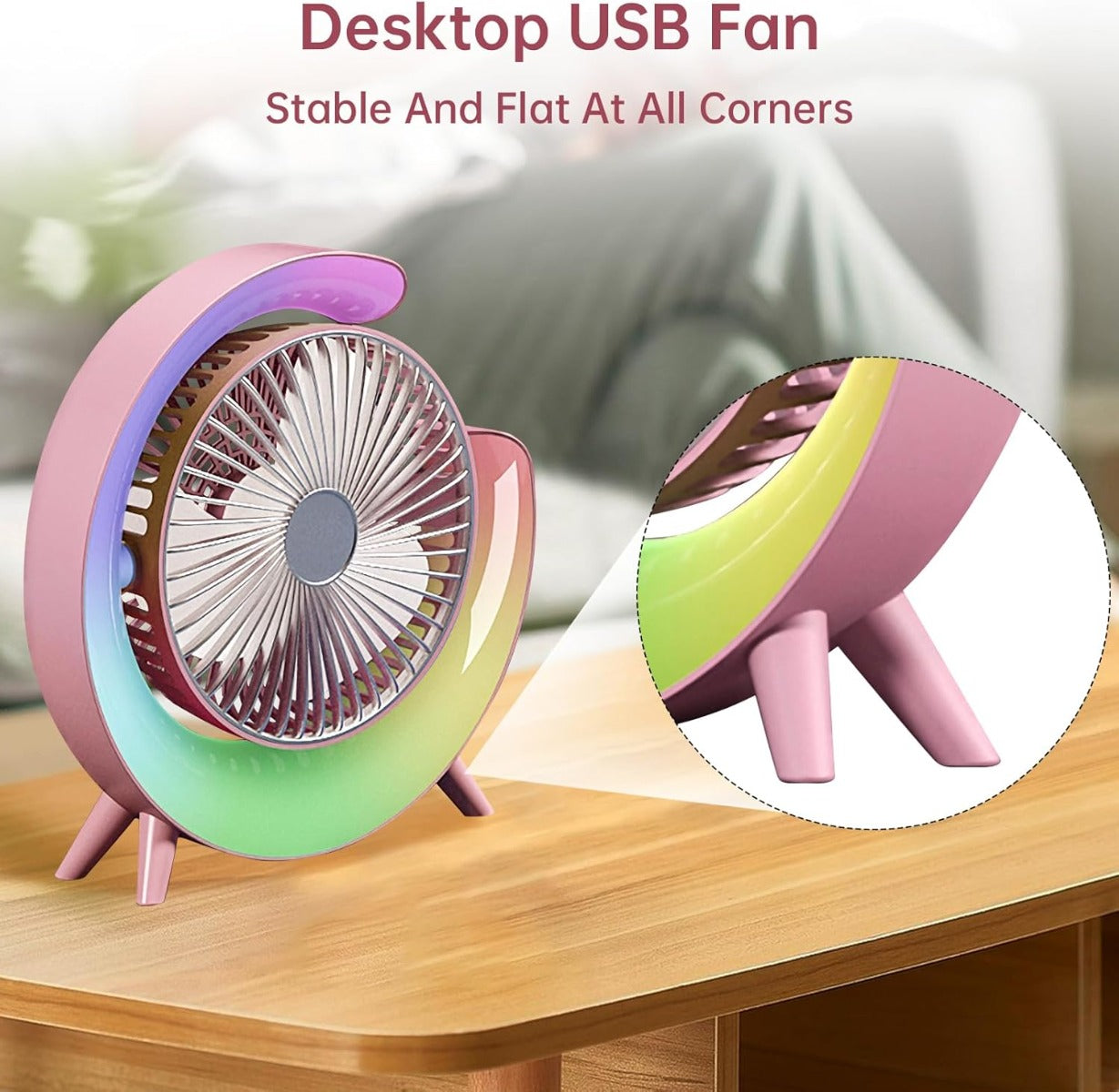 Ventilatore Da Tavolo USB Con 3 Velocità, Ventilatore Da Tavolo - Foto 3