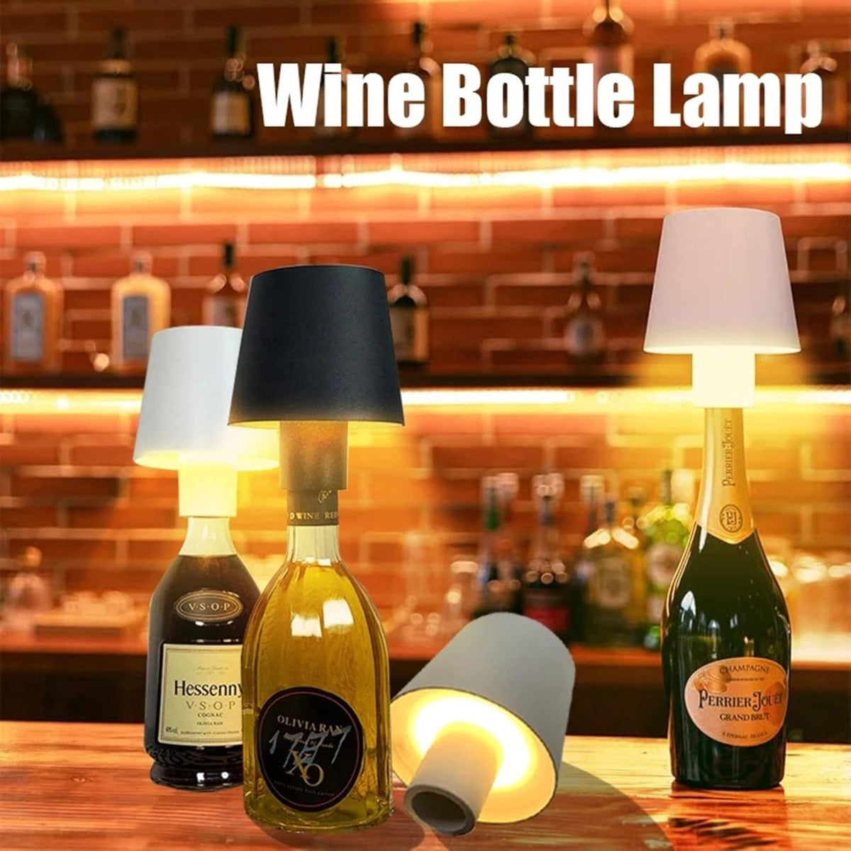 Lampada LED a Bottiglia Dimmerabile con Controllo Tattile, Ricaricabile USB-C, Luce Bianca Calda 3000K per Interni ed Esterni -