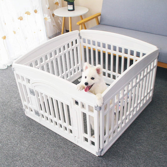 Recinto per cani cuccioli da interno o esterno box per cani-White