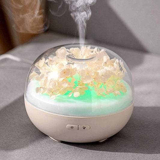 Diffusore oli essenziali fiori eterni ultrasuoni umidificatore usb 7 luci led