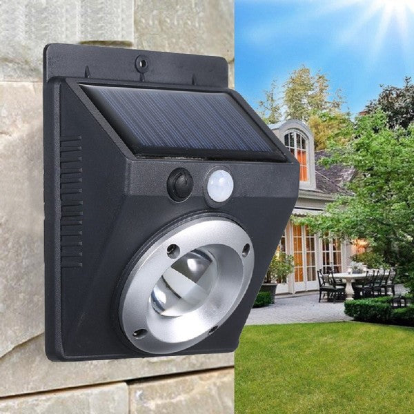 Faretto luce led cob pannello solare ricaricabile sensore di movimento pir