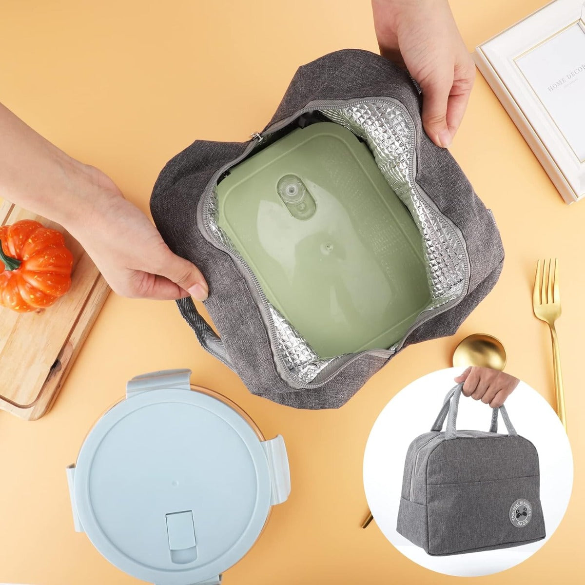 Set Lunch Box con Borsa Termica – 6 Pezzi per Pranzo, Ufficio, Scuola e Campeggio