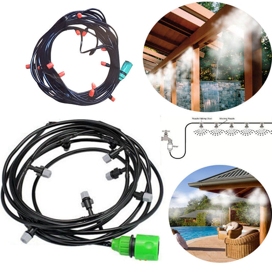 Kit nebulizzatore ad acqua nebulizzazione gazebo ombrellone giardino rinfresca 10m