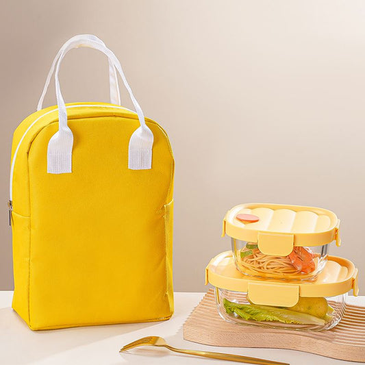 Set 2 Contenitori Ermetici in Vetro Borosilicato | Resistenti al Calore con Sacchetto in Stoffa 🍱🔥