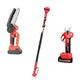 Kit potatura a batterie forbice cesoie con 2 batterie e motosega 6" con asta telescopica