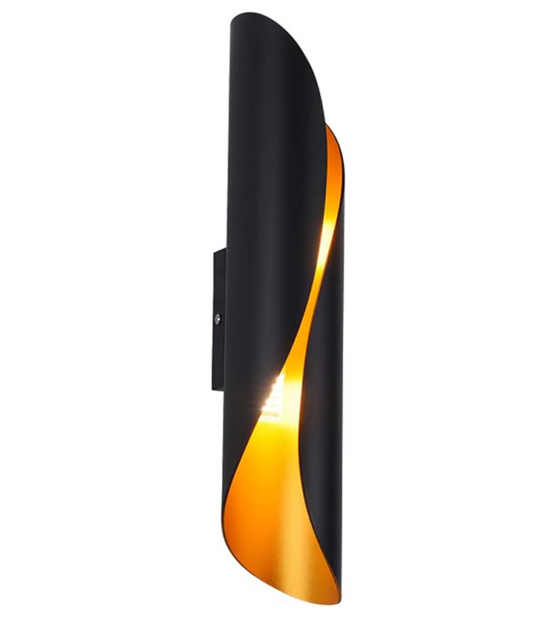 Applique Moderna da Parete E31-N - Lampada LED con Design Elegante (nero)