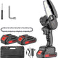 Mini Motosega 4 Pollici Doppia Batteria 48V o 88V - Caricatore e Accessori Inclusi, per Potatura e Giardinaggio